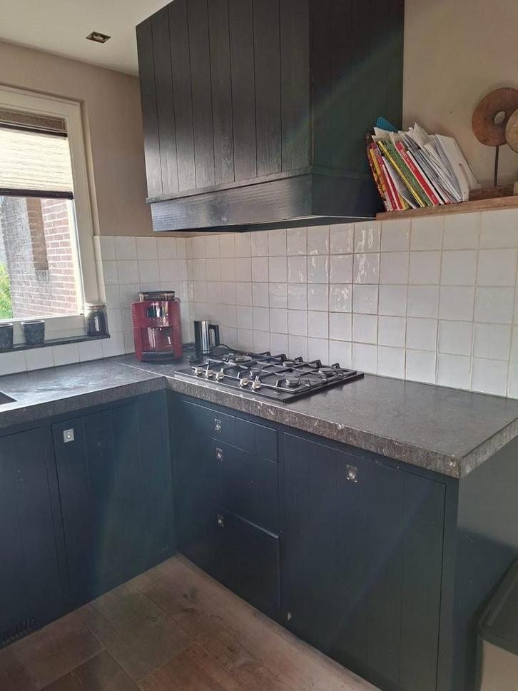 Houten U-Keuken incl. Apparatuur (Zelf Demonteren), Huis en Inrichting, Keuken | Complete keukens, Gebruikt, U-keuken, Blauw, Graniet of Steen