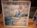 Prachtig schilderij vierkant 1 x1 meter., Antiek en Kunst, Ophalen