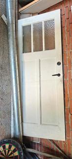 Antieke Paneeldeur met Glas, Ophalen, Gebruikt, 80 tot 100 cm, Binnendeur