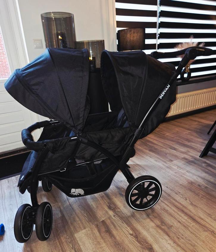 Deryan luxe Elena duo buggy / dubbele tandem buggy, Kinderen en Baby's, Buggy's, Nieuw, Regenhoes, Zonnekap, Ophalen
