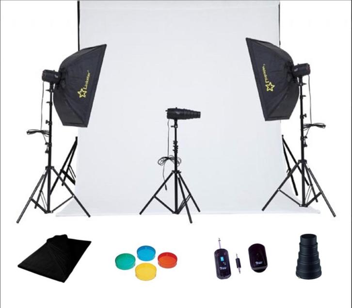 Linkstar flitsset / studio flitsset, Audio, Tv en Foto, Fotografie | Fotostudio en Toebehoren, Zo goed als nieuw, Lamp of Flitsset