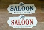 Handgeschilderd tekst bord Saloon / western / cowboy, Nieuw, Ophalen of Verzenden