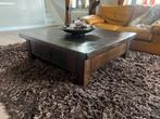 Rombouts salontafel handgemaakt van oude houten balken, Ophalen, Vierkant, Zo goed als nieuw, Minder dan 50 cm