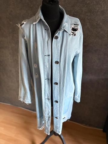 Zara gave lange ripped jeans blouse mt L ZGAN beschikbaar voor biedingen