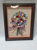Handwerk bloem in glas& kader, Antiek en Kunst, Ophalen of Verzenden