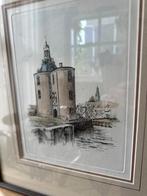 Oude ets / gravure van A. Wieringa, Drommedaris Enkhuizen, Ophalen