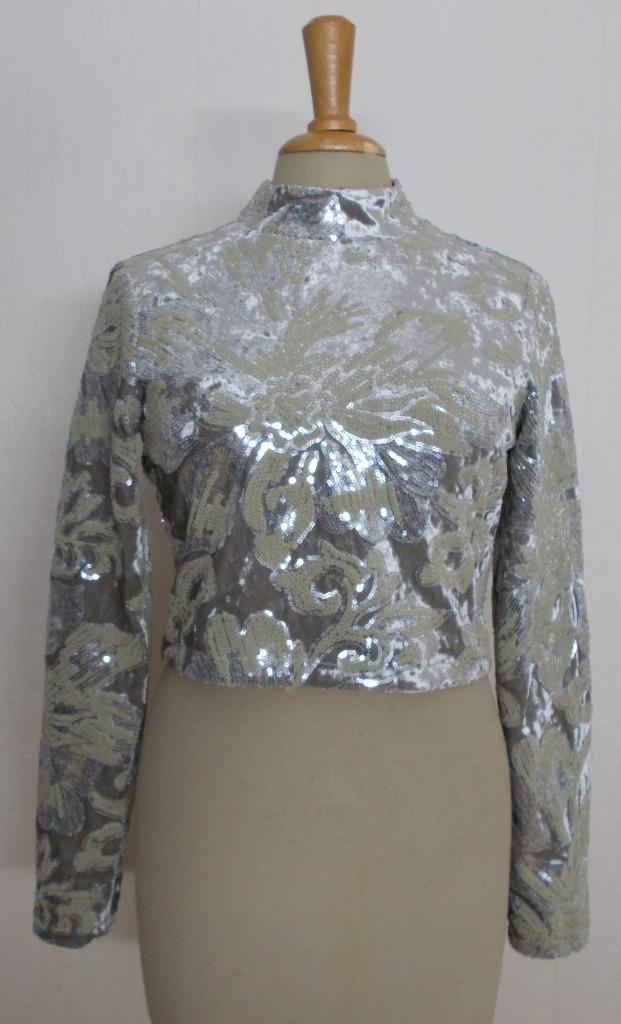 Prachtige pailletten bewerkte glamour top van Maje! S/M, Kleding | Dames, Tops, Nieuw, Maat 36 (S), Overige kleuren, Lange mouw