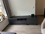 Zwarte tv meubel, Huis en Inrichting, Kasten | Televisiemeubels, Ophalen, Kunststof, Gebruikt, 150 tot 200 cm