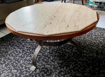Vintage natuurstenen salontafel travertin - Arnhem beschikbaar voor biedingen