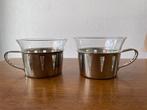 2 "Theeglazen in Houder" 'Jaren 70', Ophalen of Verzenden, Huis en Inrichting