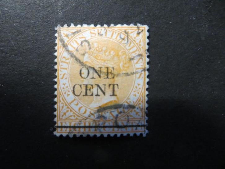 A03398: Straits Settlements QV 1 c CA, Postzegels en Munten, Postzegels | Azië, Ophalen of Verzenden