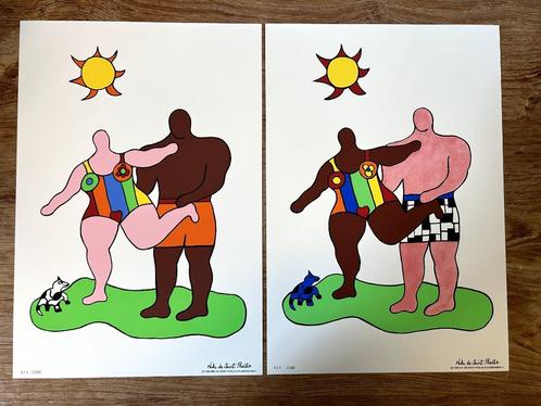 Zeefdruk set : Niki de Saint Phalle - Sur La Plage, Antiek en Kunst, Kunst | Litho's en Zeefdrukken, Ophalen of Verzenden
