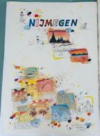 Handgesigneerde kleurenlitho Nijmegen - Wilhem Schlote, Antiek en Kunst, Ophalen of Verzenden