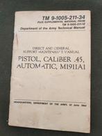 US Army manual TM 9-1005-211-34 Pistol .45 M1911A1, Ophalen of Verzenden, Landmacht, Amerika, Boek of Tijdschrift