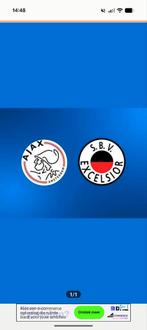 Ajax Excelsior 2 kaarten naast elkaar vak 407 rij 23, Tickets en Kaartjes, Sport | Voetbal, Twee personen