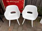 2 Witte Allibert Tuinstoelen, Tuin en Terras, Tuinstoelen, Ophalen, Gebruikt, Kunststof