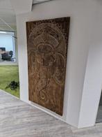 Olifant wandpaneel suarhout Ganesh groot 190 cm, Huis en Inrichting, Woonaccessoires | Wanddecoraties, Verburgt Vintage, Nieuw