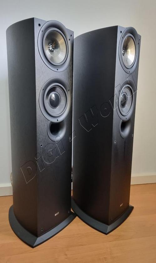 KEF IQ70 in de elegante kleur black ash, Audio, Tv en Foto, Luidsprekers, Zo goed als nieuw, Front, Rear of Stereo speakers, 120 watt of meer