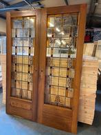 2 deuren met glas in lood 218x88.5 & 218x77.5cm., Ophalen of Verzenden
