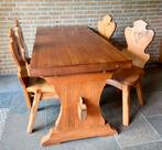 Kloostertafel L158,5xD75cm, 7cm dik massief houten blad, Ophalen, Gebruikt, Kloostertafel - retro - vintage, 4 tot 6 stoelen