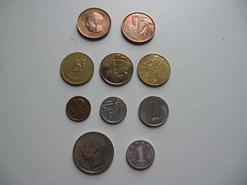 Tien munten uit België en Luxemburg., Postzegels en Munten, Munten | België, Losse munt, Metaal, Ophalen of Verzenden