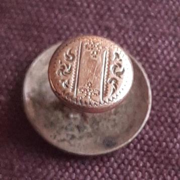 Anttiek Boordknoopje Goud en Zilver Biedermeier beschikbaar voor biedingen
