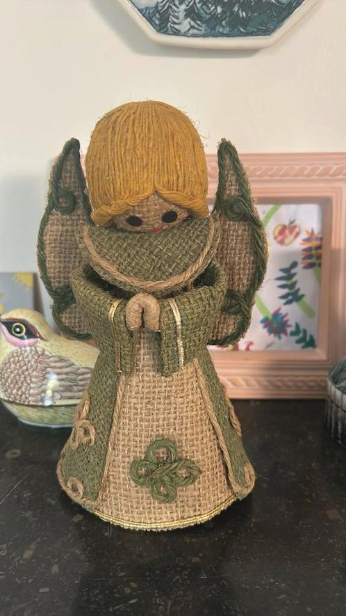 Vintage jute engel seventies sixties kerstengel, Diversen, Kerst, Gebruikt, Ophalen of Verzenden