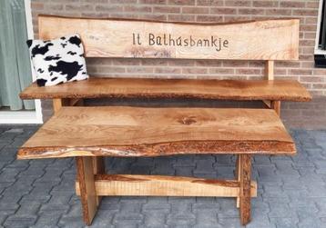 Robuuste eiken tuinbanken. Handgemaakt. beschikbaar voor biedingen