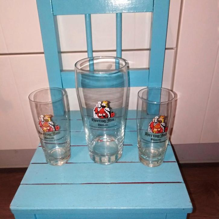 Hertog Jan bierglazen 3 stuks, Verzamelen, Biermerken, Gebruikt, Glas of Glazen, Hertog Jan, Ophalen