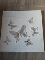 Schilderij met zilveren vlinders, Ophalen, Minder dan 50 cm, Zo goed als nieuw, Schilderij