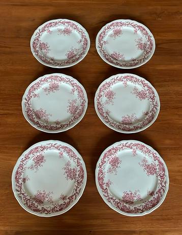 6 Villeroy & Boch Valeria rood ontbijtborden beschikbaar voor biedingen
