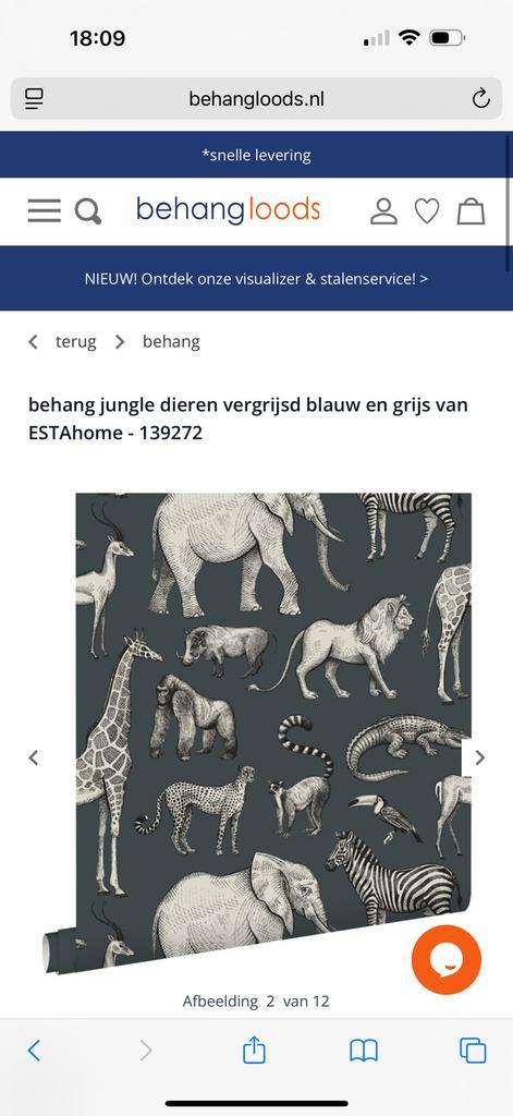 Esta home dierne behang. Donkergrijs, Huis en Inrichting, Stoffering | Behang, Blauw, minder dan 10 m², Ophalen of Verzenden
