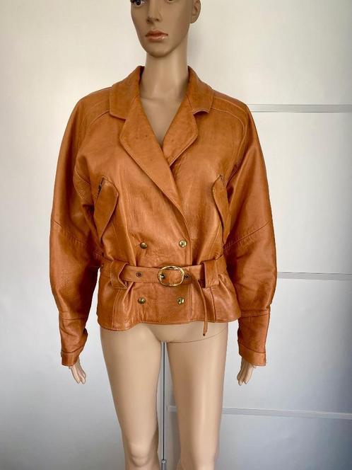 H698 Echt leren vintage winterjas maat M jas bikerjas biker, Kleding | Dames, Jassen | Winter, Zo goed als nieuw, Maat 38/40 (M)