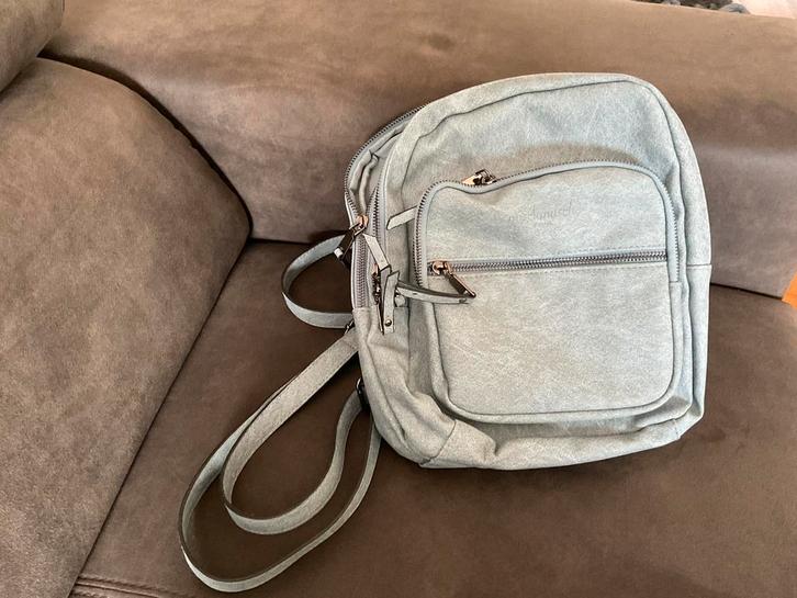 Rugzakje dames grijs/blauw Mischmasch Berlin, Sieraden, Tassen en Uiterlijk, Tassen | Rugtassen, Nieuw, Overige merken, 30 tot 45 cm