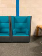 2 x Akoestische fauteuil Offecct Float High, antraciet/blauw, Ophalen, Gebruikt, 75 tot 100 cm, 75 tot 100 cm