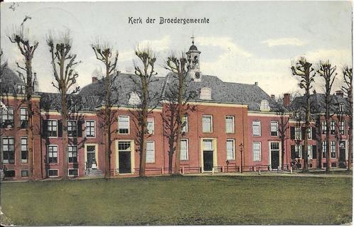 De Tulpkaart Zeist, Kerk der Broedergemeente met bomen. 1910, Verzamelen, Ansichtkaarten | Nederland, Gelopen, Utrecht, Voor 1920