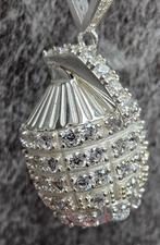 Prachtige Granaat zilver 925 hanger met zirkonia steen, Overige voorstellingen, Nieuw, Ophalen of Verzenden, Zilver