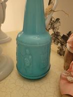 Vintage opaline vaas kan helder blauw, Antiek en Kunst, Curiosa en Brocante, Ophalen of Verzenden