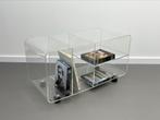 Vintage Trolley / tafel plexiglas 70s, Ophalen, Gebruikt