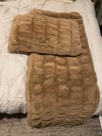 Riviera maison plaid + sierkussen beige/cognac, Huis en Inrichting, Woonaccessoires | Plaids en Woondekens, Ophalen of Verzenden