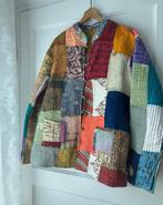 Zijden vintage sari india patchwork quilted kimono jasje XL, India, Overige kleuren, Maat 42/44 (L), Ophalen of Verzenden