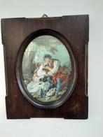 Mooie oud brocante schilderij. 34cm hoog 28cm breed., Minder dan 50 cm, Ophalen of Verzenden, Zo goed als nieuw, Schilderij