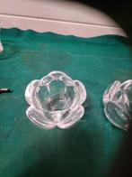 waxinehouders kristal bloem 2 stuks vintage, Ophalen of Verzenden, 'T Olde Gre-j, Info@toldegrej.nl, Endepoelstraat 20f Didam