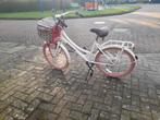 Meisjes fiets incl mand roze en wit, Ophalen, Gebruikt, 20 inch