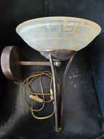 2 prachtige wandlampen met glazen kap. doorsnee 30 cm , H 40, Ophalen, Gebruikt, Glas