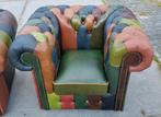 2x NIEUWE Chesterfield multicolor patchwork fauteuil, ., Chesterfield, Nieuw, Ophalen of Verzenden