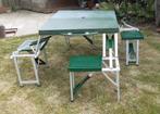 picknicktafel met 4 stoeltjes, inklapbaar, Tuin en Terras, Picknicktafels, Ophalen, Gebruikt, Aluminium, Inklapbaar
