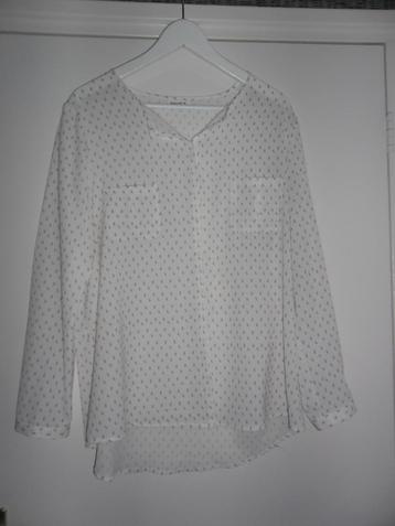 Pauline B. Blouse Gebroken Wit Met Beige Stippen Maat T6/46 beschikbaar voor biedingen