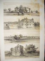 02 /Asselt/kasteel Hillenraad / Den Ouburg ruïne Litho 1876, Ophalen of Verzenden