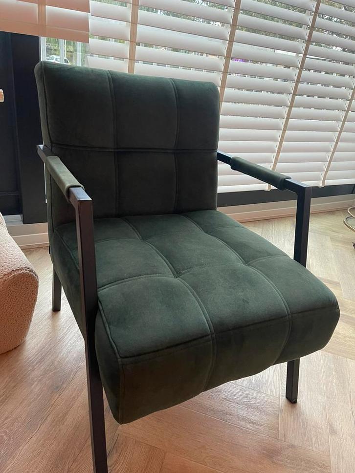 Fauteuil Trendhopper Green Velvet, Huis en Inrichting, Fauteuils, Zo goed als nieuw, Stof, 50 tot 75 cm, 75 tot 100 cm, Ophalen